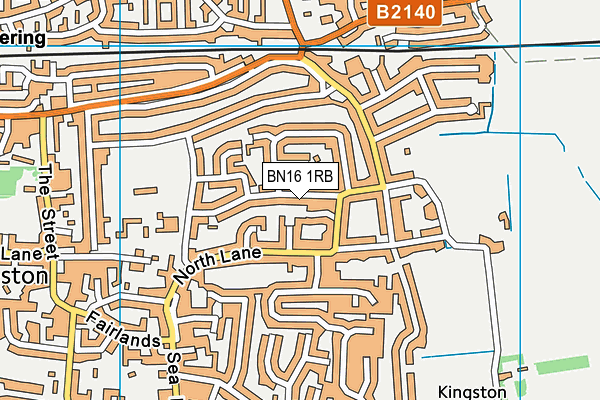 BN16 1RB map - OS VectorMap District (Ordnance Survey)