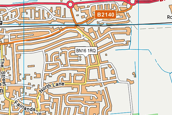 BN16 1RQ map - OS VectorMap District (Ordnance Survey)