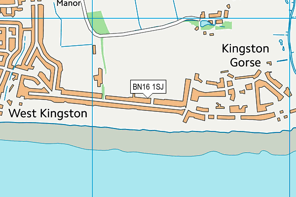 BN16 1SJ map - OS VectorMap District (Ordnance Survey)