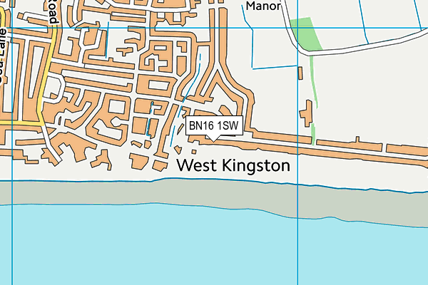 BN16 1SW map - OS VectorMap District (Ordnance Survey)