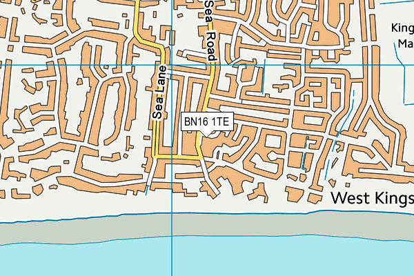 BN16 1TE map - OS VectorMap District (Ordnance Survey)