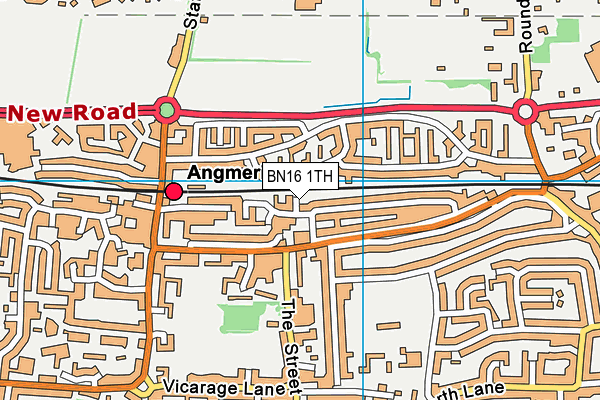 BN16 1TH map - OS VectorMap District (Ordnance Survey)