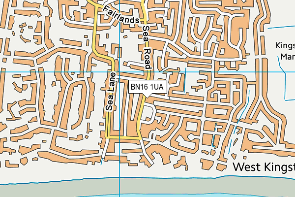 BN16 1UA map - OS VectorMap District (Ordnance Survey)