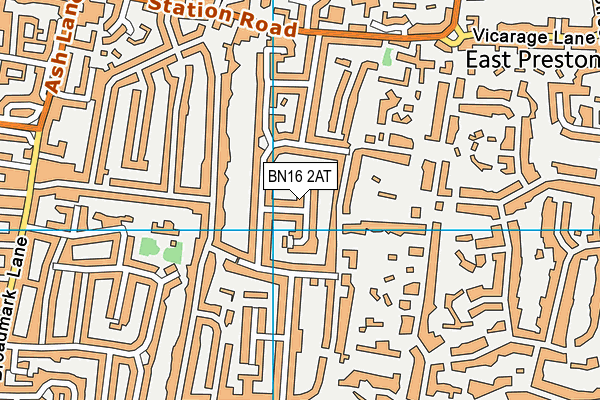 BN16 2AT map - OS VectorMap District (Ordnance Survey)