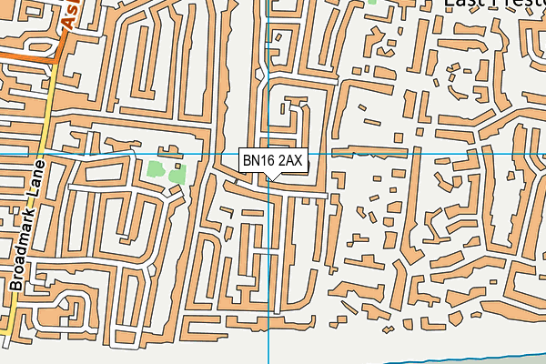 BN16 2AX map - OS VectorMap District (Ordnance Survey)