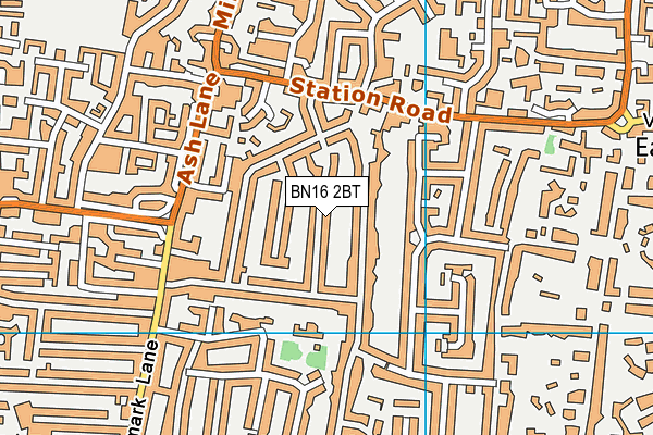 BN16 2BT map - OS VectorMap District (Ordnance Survey)
