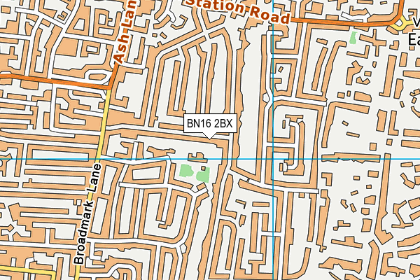 BN16 2BX map - OS VectorMap District (Ordnance Survey)