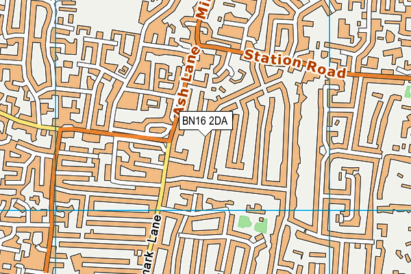 BN16 2DA map - OS VectorMap District (Ordnance Survey)