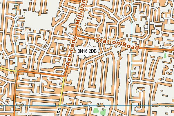 BN16 2DB map - OS VectorMap District (Ordnance Survey)