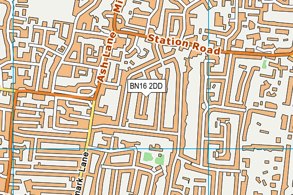 BN16 2DD map - OS VectorMap District (Ordnance Survey)