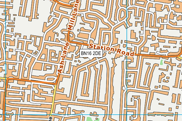 BN16 2DE map - OS VectorMap District (Ordnance Survey)