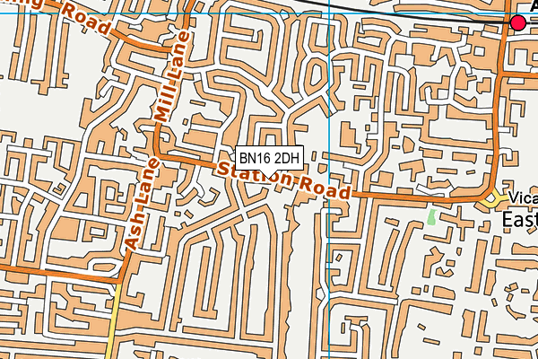 BN16 2DH map - OS VectorMap District (Ordnance Survey)