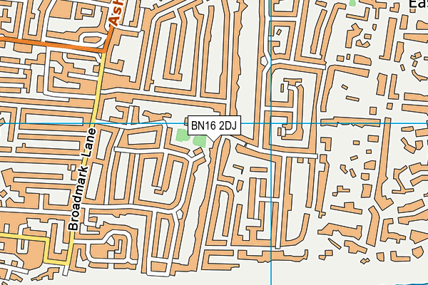 BN16 2DJ map - OS VectorMap District (Ordnance Survey)
