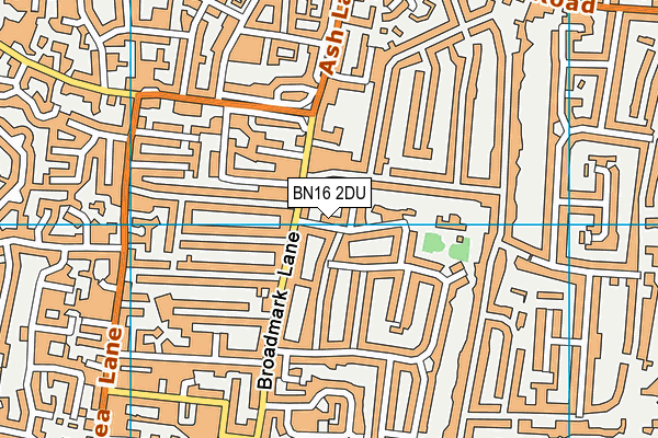 BN16 2DU map - OS VectorMap District (Ordnance Survey)