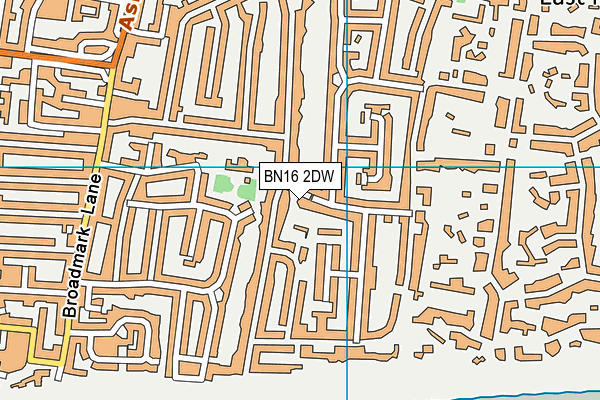 BN16 2DW map - OS VectorMap District (Ordnance Survey)
