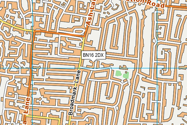 BN16 2DX map - OS VectorMap District (Ordnance Survey)