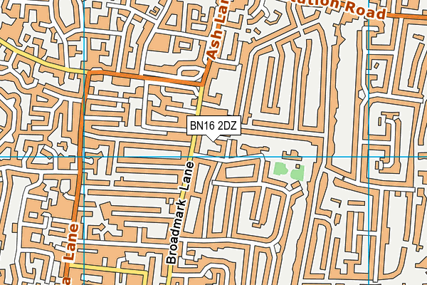 BN16 2DZ map - OS VectorMap District (Ordnance Survey)
