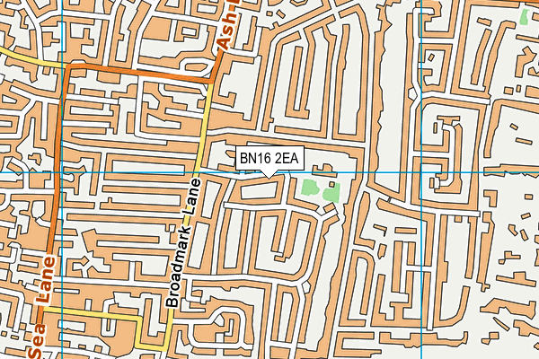 BN16 2EA map - OS VectorMap District (Ordnance Survey)