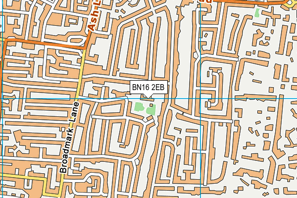 BN16 2EB map - OS VectorMap District (Ordnance Survey)