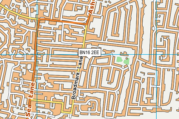 BN16 2EE map - OS VectorMap District (Ordnance Survey)