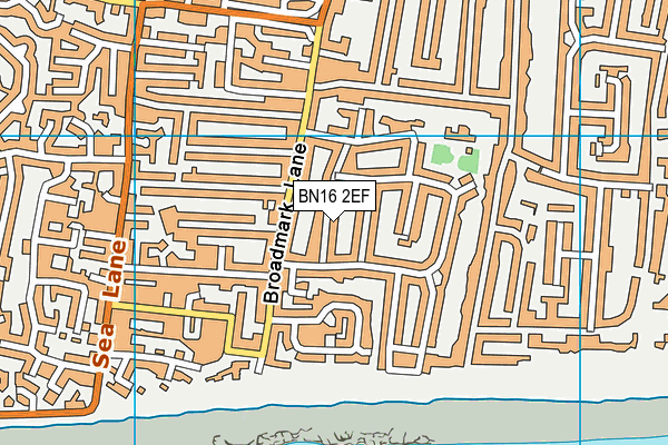 BN16 2EF map - OS VectorMap District (Ordnance Survey)