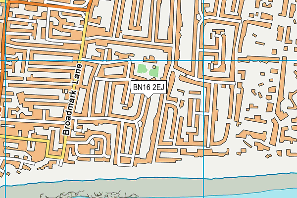 BN16 2EJ map - OS VectorMap District (Ordnance Survey)