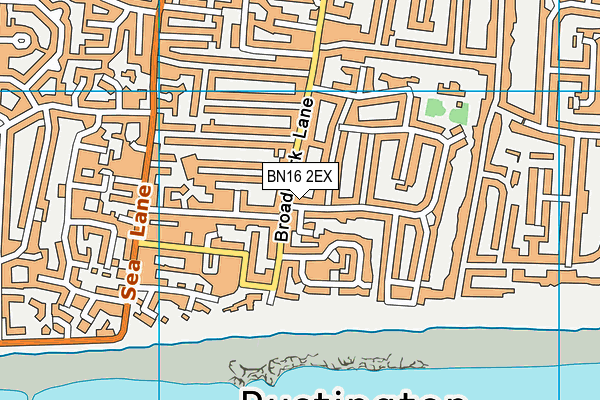 BN16 2EX map - OS VectorMap District (Ordnance Survey)
