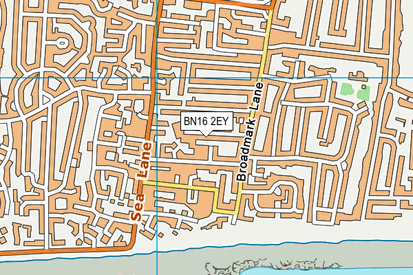 BN16 2EY map - OS VectorMap District (Ordnance Survey)