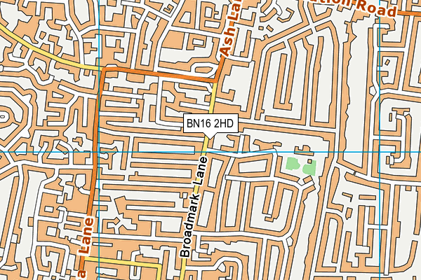BN16 2HD map - OS VectorMap District (Ordnance Survey)