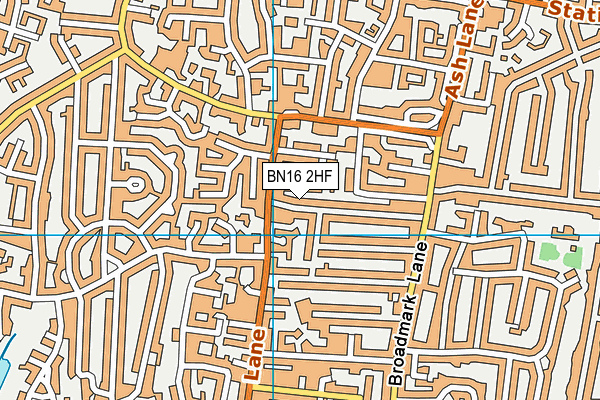 BN16 2HF map - OS VectorMap District (Ordnance Survey)