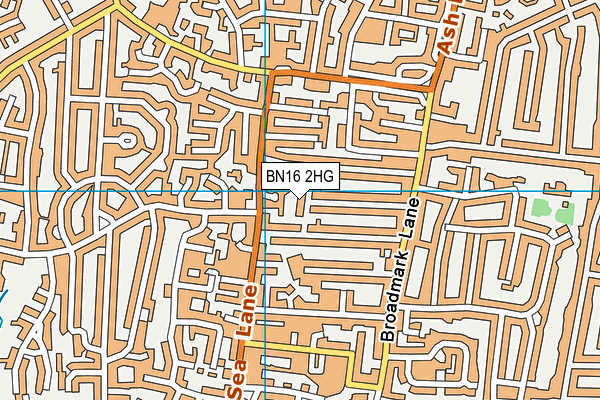 BN16 2HG map - OS VectorMap District (Ordnance Survey)