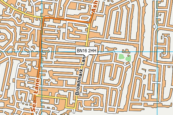 BN16 2HH map - OS VectorMap District (Ordnance Survey)