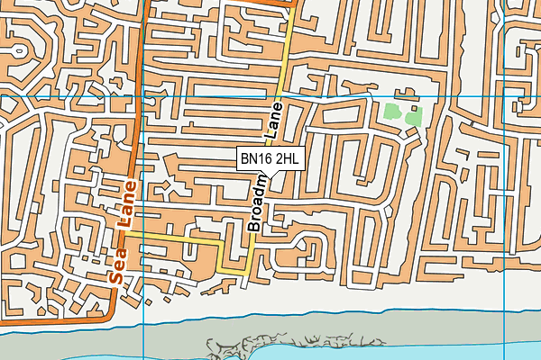 BN16 2HL map - OS VectorMap District (Ordnance Survey)
