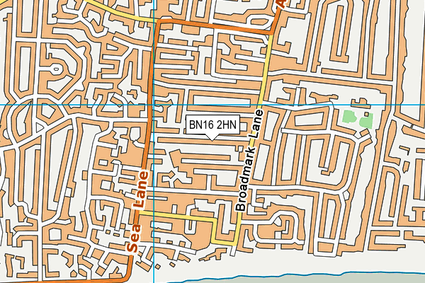 BN16 2HN map - OS VectorMap District (Ordnance Survey)