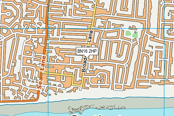 BN16 2HP map - OS VectorMap District (Ordnance Survey)