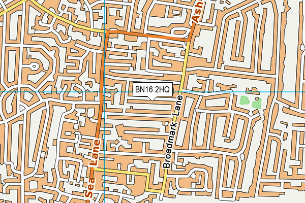 BN16 2HQ map - OS VectorMap District (Ordnance Survey)