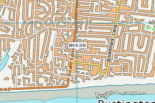 BN16 2HS map - OS VectorMap District (Ordnance Survey)