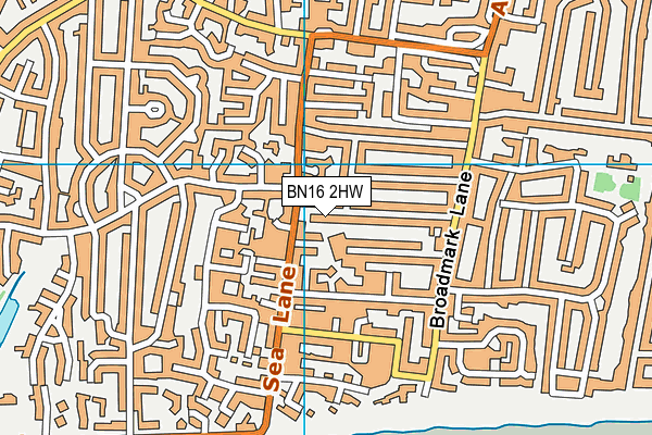 BN16 2HW map - OS VectorMap District (Ordnance Survey)