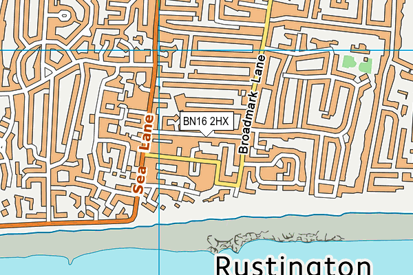 BN16 2HX map - OS VectorMap District (Ordnance Survey)
