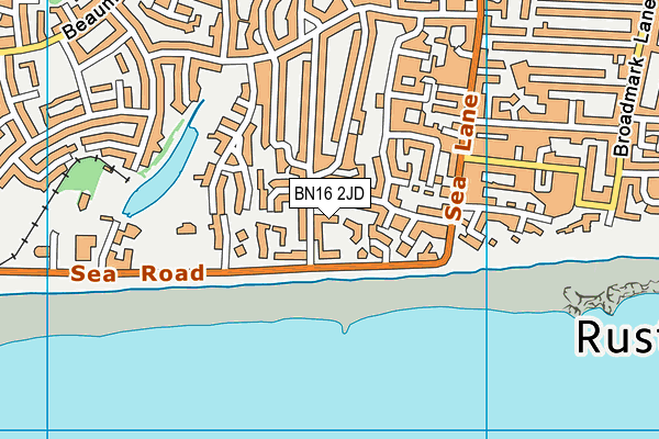 BN16 2JD map - OS VectorMap District (Ordnance Survey)