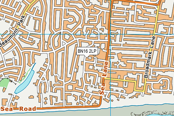 BN16 2LP map - OS VectorMap District (Ordnance Survey)