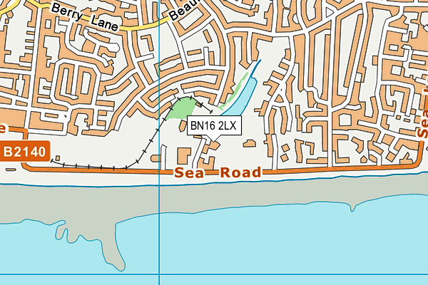 BN16 2LX map - OS VectorMap District (Ordnance Survey)