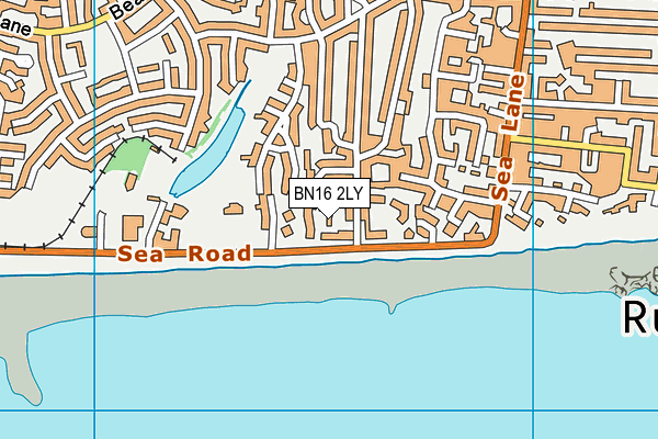 BN16 2LY map - OS VectorMap District (Ordnance Survey)