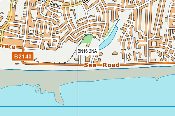 BN16 2NA map - OS VectorMap District (Ordnance Survey)