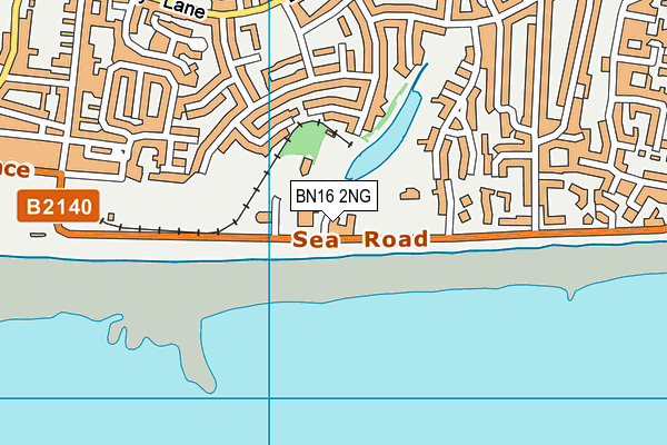 BN16 2NG map - OS VectorMap District (Ordnance Survey)