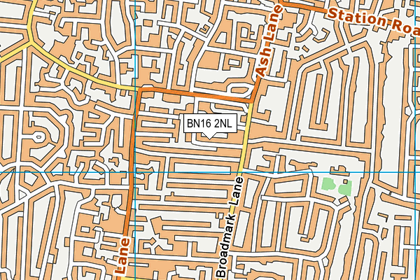 BN16 2NL map - OS VectorMap District (Ordnance Survey)