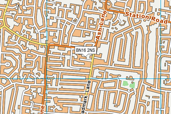 BN16 2NS map - OS VectorMap District (Ordnance Survey)