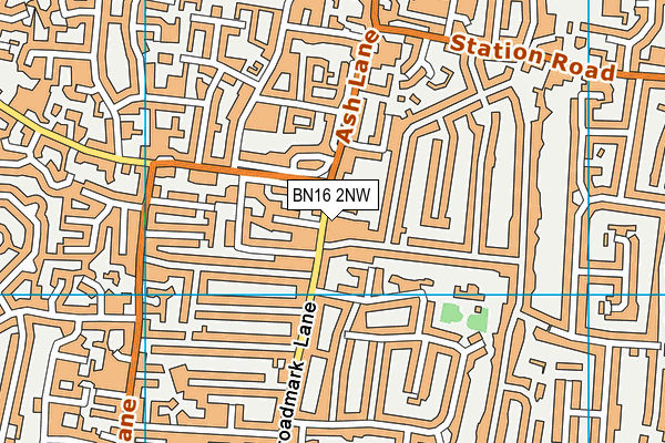BN16 2NW map - OS VectorMap District (Ordnance Survey)