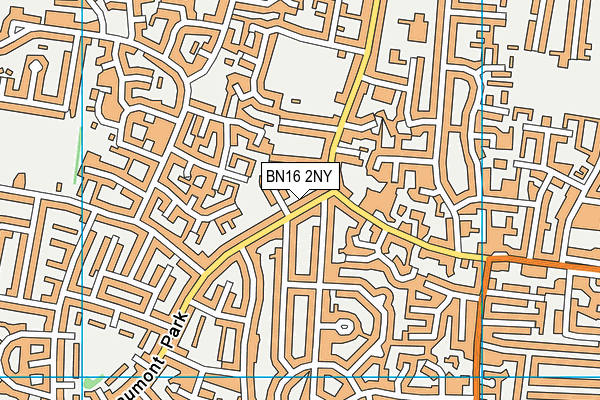 BN16 2NY map - OS VectorMap District (Ordnance Survey)