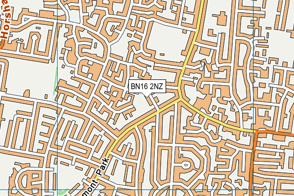 BN16 2NZ map - OS VectorMap District (Ordnance Survey)